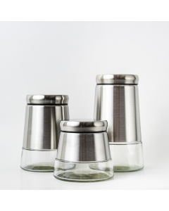 ESPECIEROS X 3 VIDRIO Y ACERO ETXE (KH1003)